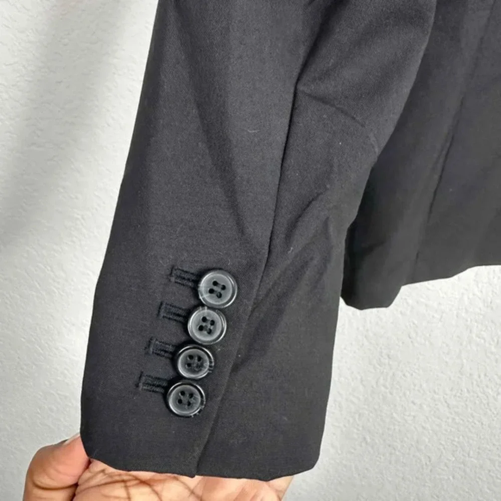 J.Crew Blazer Women's Size 4 Black Two Button Notched Lapel Career Office Jacket